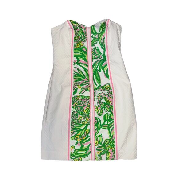 Lilly Pulitzer Angela Dress Shift Dress Resort White Seeing Pink Elephants - Picture 2 of 8